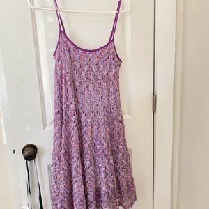 Trina Turk Purple Patterned Midi Dress